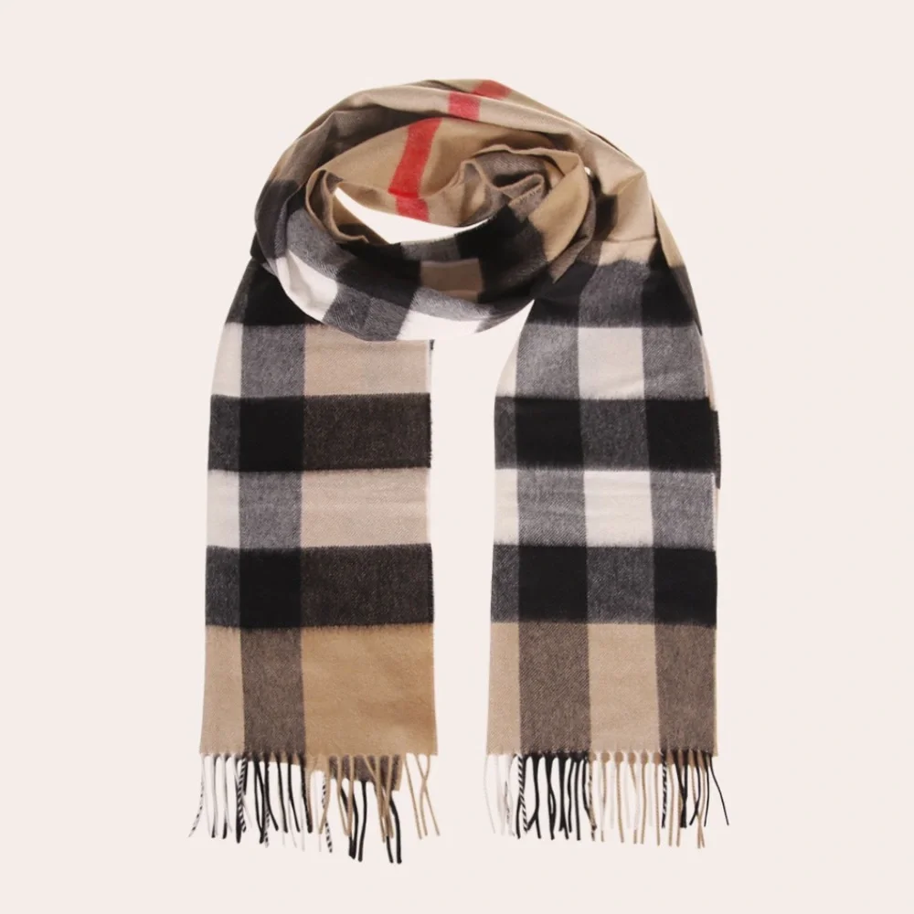 NEW 💕 XL BURBERRY LONDON 2026 Half Mega Giant Check Cashmere Scarf Shawl Wrap - Picture 5 of 12